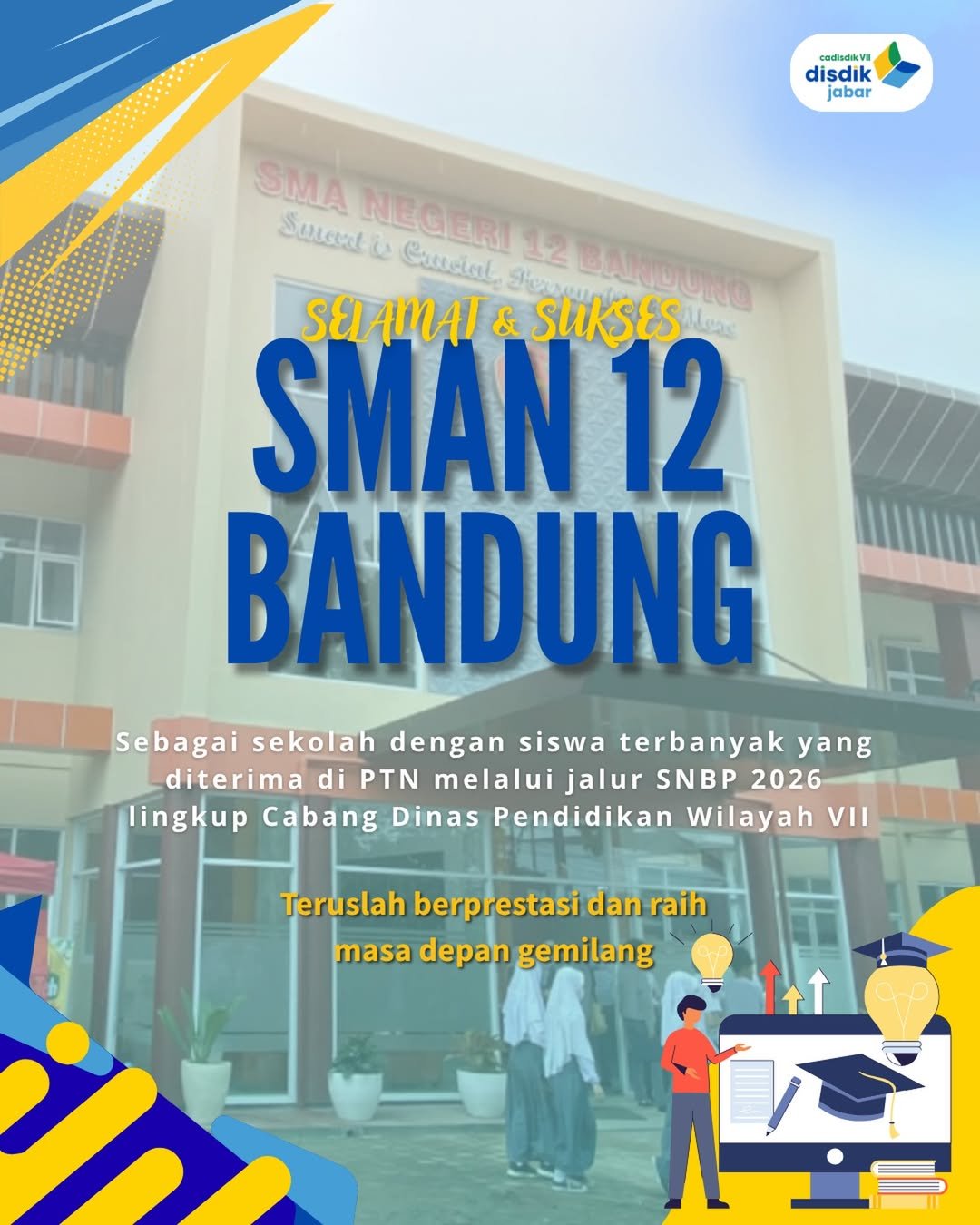 SMAN 12 BANDUNG LULUSAN SNBP TERBANYAK DI CADISDIK 7 